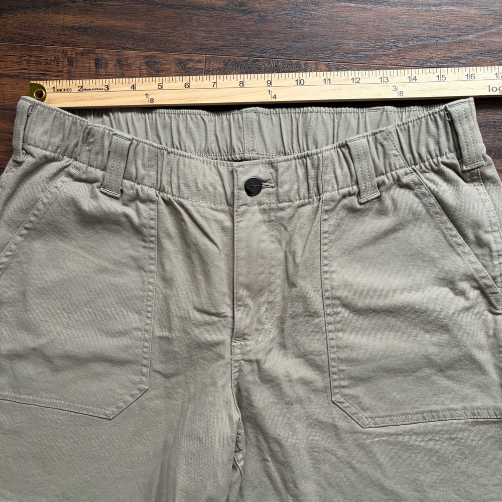 Carhartt Canvas Relaxed Fit Elastic Waist Workwear Granola Carpenter Shorts - Picture 9 of 15